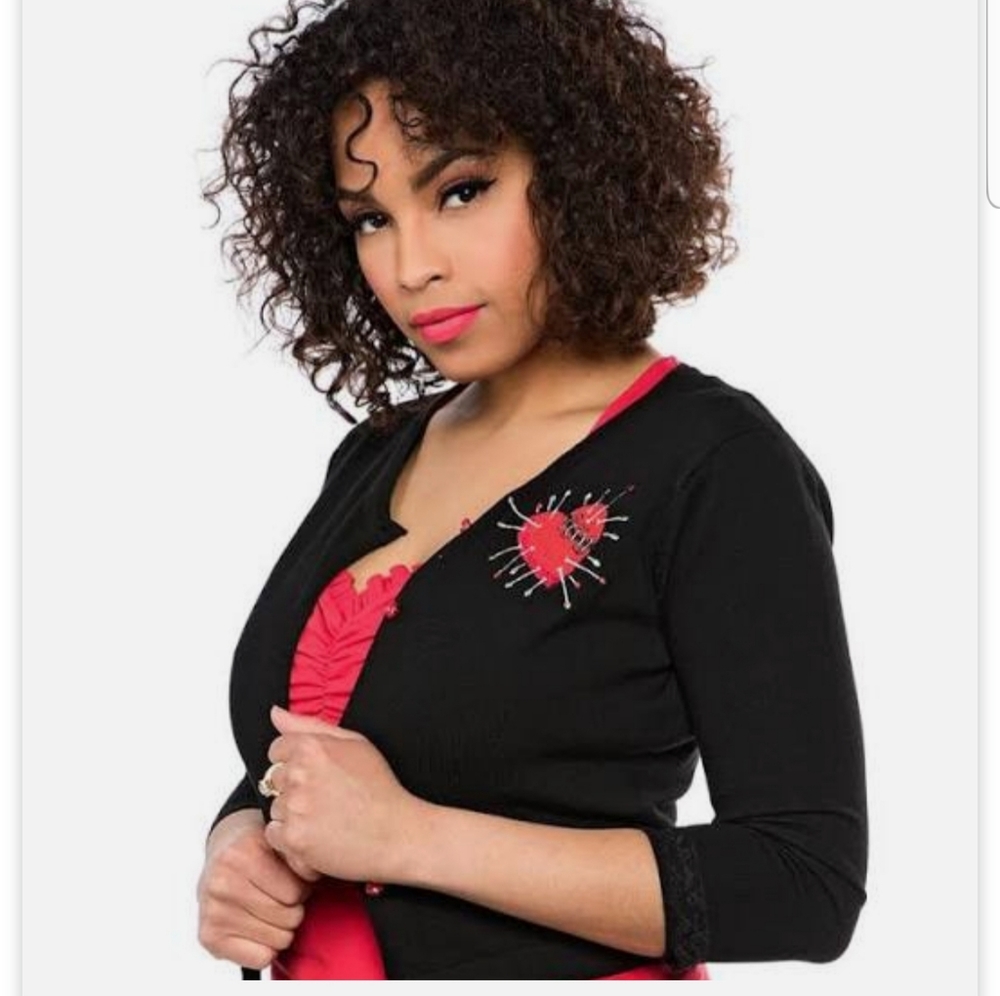 Sourpuss Clothing Cardigan voodoo heart rockabilly